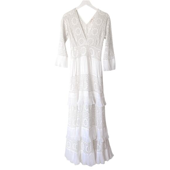LoveShackFancy Lennon dress bridal gown White Free People Size 6 - Picture 4 of 11
